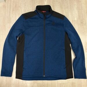 Gerry Jacket Men's L Blue Black Full Zip‎ Knit Fleece Casual Hiking Outdoor